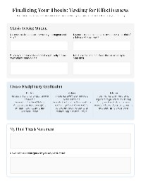 Building a Strong Thesis Statement