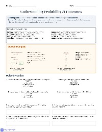 Probability Fundamentals Worksheet