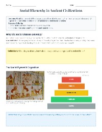 Social Hierarchy in Civilizations