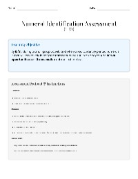 Numeral Identification Assessment Guide