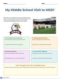 Middle School Visit Reflection Sheet