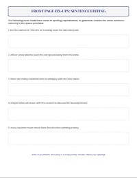 Journalism Grammar and Spelling Assessment