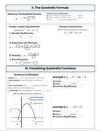 Mastering Quadratic Functions Note Catcher