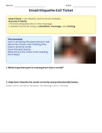 Etiquette Exit Ticket