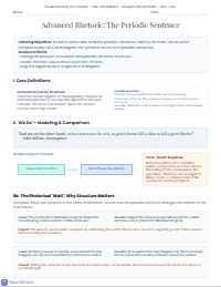 Mastering Periodic Sentence Structures: Analysis and Composition