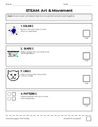 STEAM Art Movement Challenge Activity