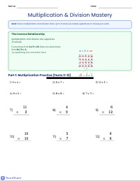 Mastering Basic Multiplication and Division Facts