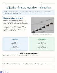 Comparing Adjective Phrases in English and Indonesian