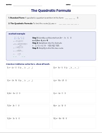 Section 9.5: Mastering the Quadratic Formula