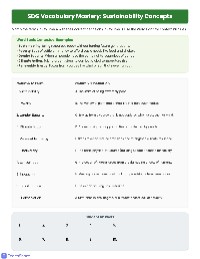 Global Goals Vocabulary Quiz