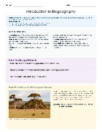 Biogeography Exploration Worksheet