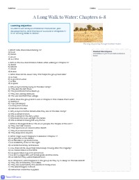 A Long Walk to Water: Assessment