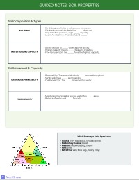 Soil Composition, Water Retention, and Drainage Lab