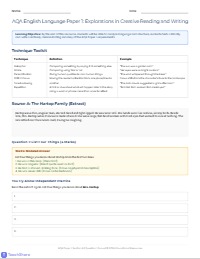 AQA English Language Paper 1 Revision Workshop