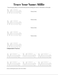 Learning to Write My Name: Millie