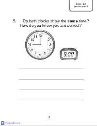 Topic 13 Telling Time Test