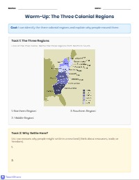 Colonial Geography Bell-Ringer