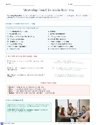 Workplace Conditional Mastery