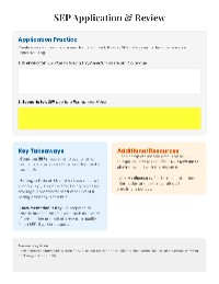 SEP Application & Review