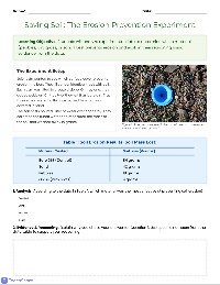Erosion Prevention Experiment