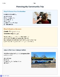 Transportation Planning Worksheet