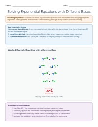 Exponential Equations Exit Ticket