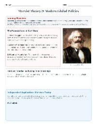 Marx in Modern Context