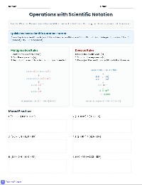 Scientific Notation Operations Reference