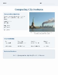 Comparing City Features Activity