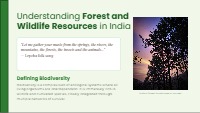 Understanding Forest and Wildlife Resources in India