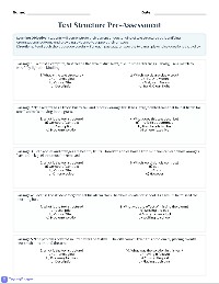 Text Structures Pretest