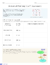 Historical Thinking Skills Self-Assessment