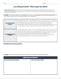 Citoyenneté et Naturalisation : Fiche d'Activités