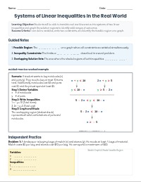 Algebra I Section 6.11: Systems of Linear Inequalities
