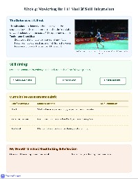 Badminton Skills Mastery Booklet