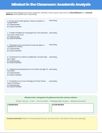 Growth Mindset Development Workbook