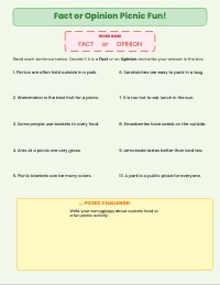 Fun at the Family Picnic: Facts and Opinions