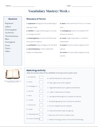 Mastering New Weekly Vocabulary Words