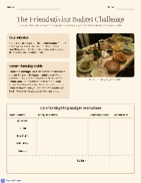 Friendsgiving Budget Challenge