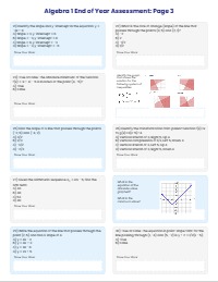 Algebra 1 End of Year Comprehensive Assessment