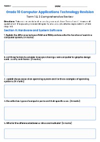 Grade 10 CAT Revision