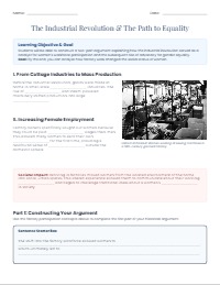Industrial Revolution and Women's Rights Progress