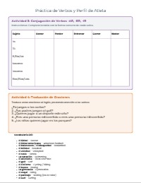 Sports, Verbs, and Athletic Profiles