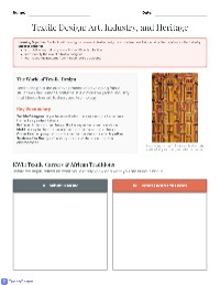 Textile Careers & African Patterns
