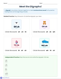 Mastering Digraphs: Sh, Ch, Th, Wh