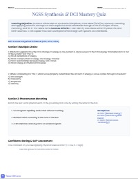 Connecticut NGSS Science Standards Proficiency Quiz