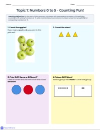 Topic 1 Numbers 0-5 Daily Spiral Review