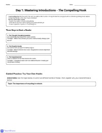 Mastering the Introductory Paragraph: A Five-Day Journey