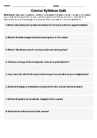 Course Syllabus Quiz