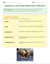 Newton's Laws Adventure Worksheet